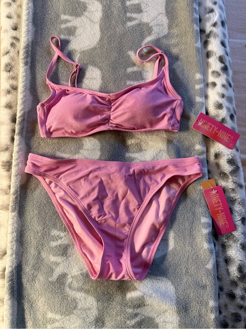 Ninety-Nine Pink Bralette Bikini Set